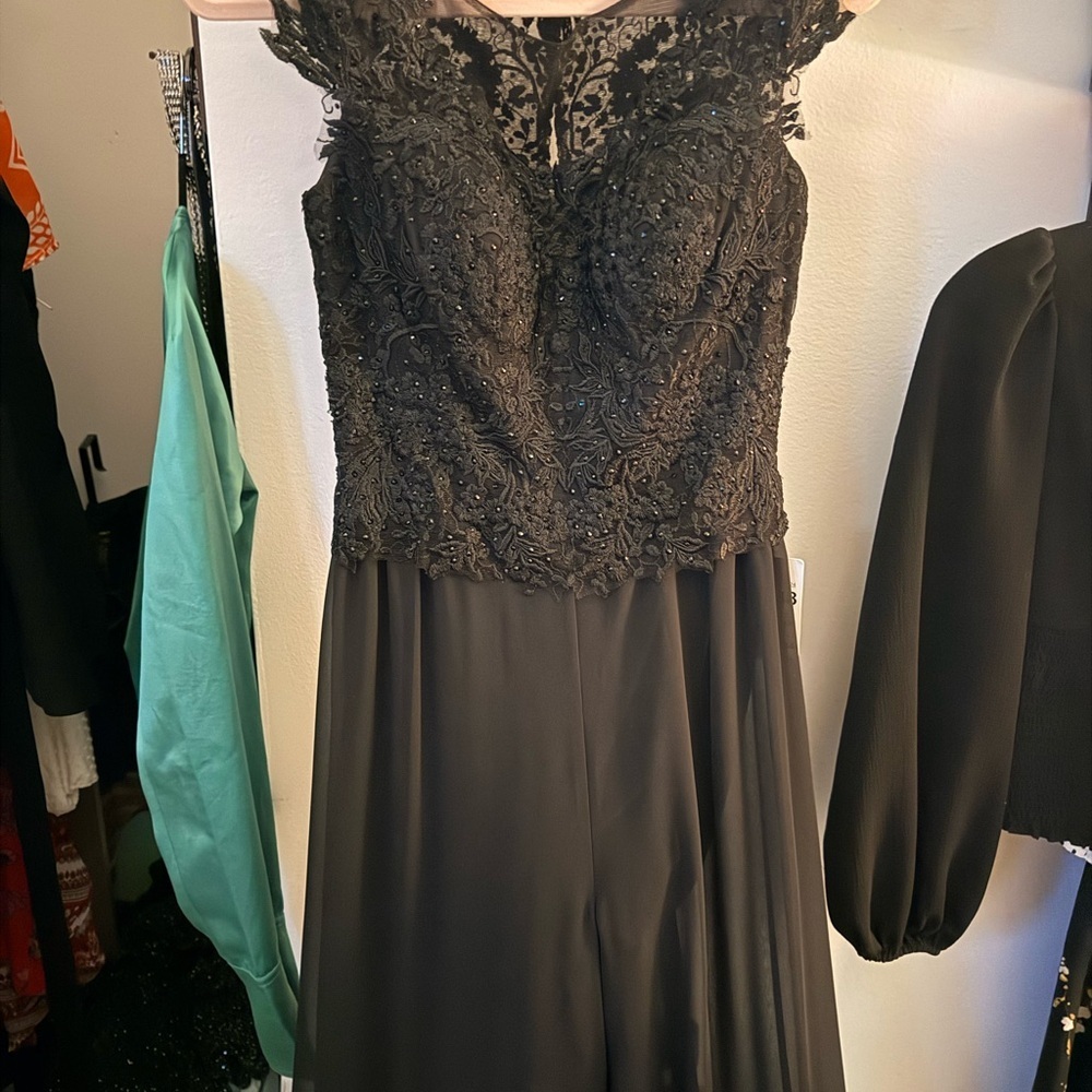 Alyce Paris Black Lace Jumpsuit